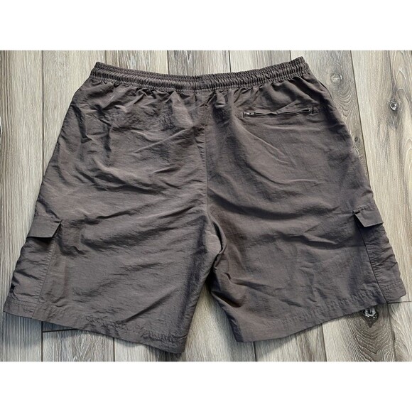 Reebok Athletic Cargo Brown Shorts 100% Nylon Drawstring Mens Size Large - Picture 6 of 10
